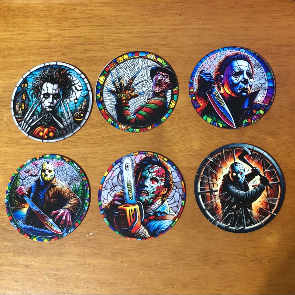Horror Icon Wooden Coasters - Set of 6